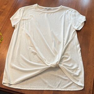 Cream Knot Front Tee